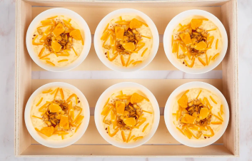 Riz au lait & zestes de clémentine, noisettes caramélisées